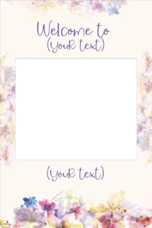 Pastel Floral 037 Selfie Frame Small - 90cm X 60cm -Lifesize Cutouts Shop 900 x 600 pastal floral frame vanilla int v1 ref