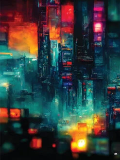 Night City Abstract 803 Backdrop Banner - 2m H X 1.5m W