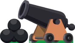 Cannon With Cannonballs 174 Cardboard Cutout