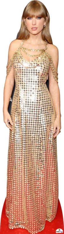 Taylor Swift In Gold Dress Celebrity Cutout