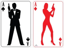 Aces Silhouette Playing Card Small Cardboard Cutout Package