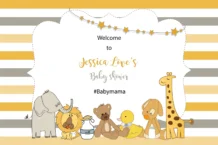 Animals Baby Shower 380 Welcome Board Small - 90cm X 60cm