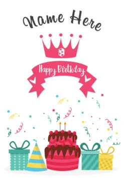 Giant Greeting Card Birthday 004 -Lifesize Cutouts Shop birthday sweet cake crown front