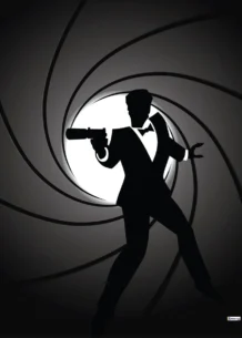 James Bond Swirl 001 Backdrop Banner - 2m H X 1.5m W