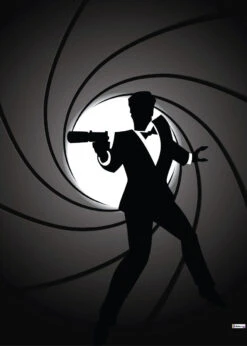 James Bond Swirl 001 Backdrop Banner - 2m H X 1.5m W