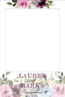 Burgundy Pink Floral 325 Selfie Frame - 90cm X 60cm