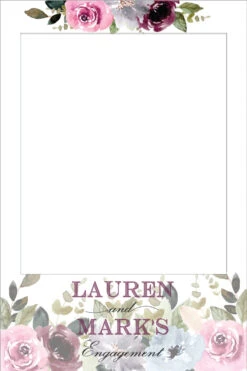 Burgundy Pink Floral 325 Selfie Frame - 90cm X 60cm