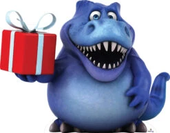 Dinosaur With Present Cardboard Cutout 300 Large 115cm X 90cm
