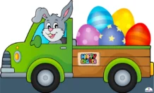 Easter Bunny In Truck Cardboard Cutout
