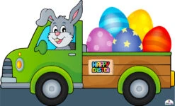 Easter Bunny In Truck Cardboard Cutout