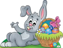 Easter Bunny Laying With Eggs 319 Cardboard Cutout