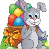Easter Bunny With Eggs 018 Cardboard Cutout -Lifesize Cutouts Shop easter bunny with eggs 018 750mm