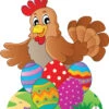 Easter Hen Sitting On Eggs Cardboard Cutout 75cm -Lifesize Cutouts Shop easter hen sitting on eggs 750mm