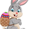 Easter Bunny With Egg Backpack 427 Cardboard Cutout
