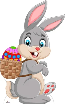 Easter Bunny With Egg Backpack 427 Cardboard Cutout