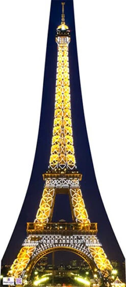 Eiffel Tower At Night Cardboard Cutout