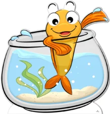 Fish In Bowl 812 Cardboard Cutout - Choose From 2 Sizes
