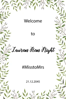 Flower Leaves 923 Welcome Board - 90cm X 60cm