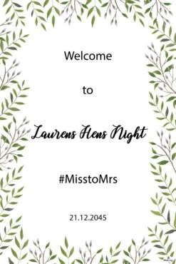 Flower Leaves 923 Welcome Board - 90cm X 60cm