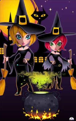 Witches And Cauldron Standin Cutout