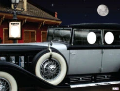 Gangster Theme Car And Wanted Poster Cardboard Cutout