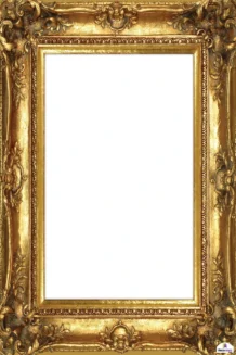 Gold Floral Design 390 Selfie Frame Small - 90cm X 60cm