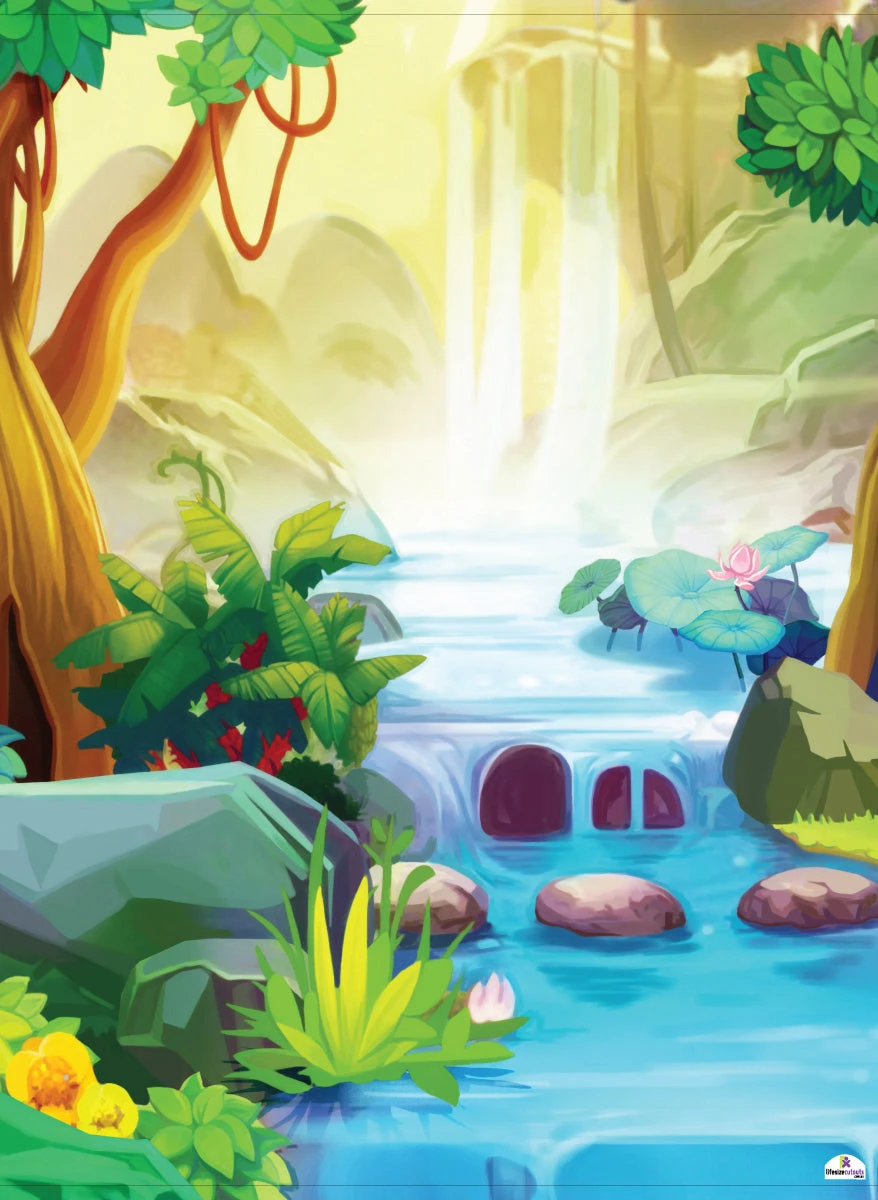 Jungle Stream 331 Backdrop Banner - 2m H X 1.5m W 3 Jungle Stream 331 Backdrop Banner - 2m H X 1.5m W