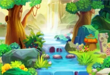 Jungle Stream 331 Backdrop Banner - 2m H X 3m W Approx