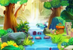 Jungle Stream 331 Backdrop Banner - 2m H X 3m W Approx