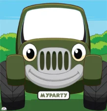 Jungle Jeep 3070 Cardboard Standin -Lifesize Cutouts Shop jungle jeep standin green 3071 ref head out