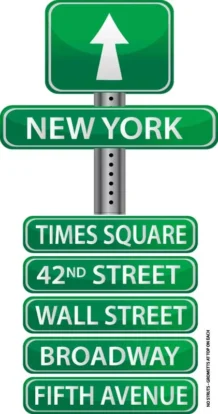 New York Street Signs - Cardboard Cutouts - Large