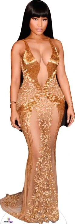 Nicki Minaj In Gold Dress 408 Celebrity Cutout