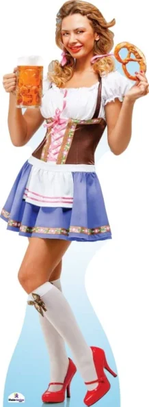 Oktoberfest Bavarian Girl In Costume Cardboard Cutout