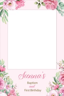 Pink Flowers 305 - Selfie Frame - 90cm X 60cm