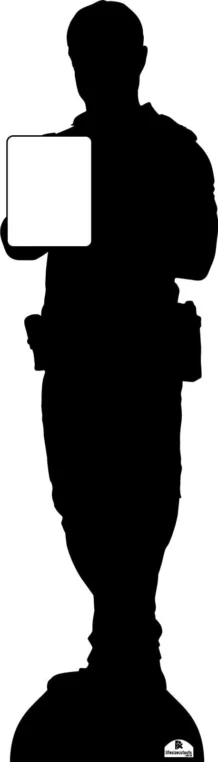 Policeman With Sign Silhouette Cardboard Cutout