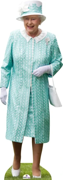 Queen Elizabeth Ll In Aqua 293 Celebrity Cutout