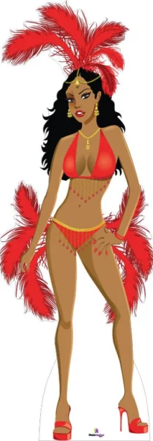 Vegas Dancer In Red Cardboard Cutout