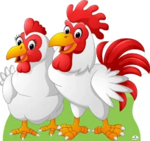Chickens - Rooster And Hen 870 Cutout - 75cm