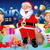 Santa And Elves Night Scene Christmas Cardboard Standin -Lifesize Cutouts Shop santa and elves 120 x 1900 night scene