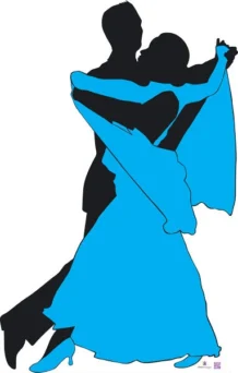 Silhouette - Dancers With Colour - Dance Party Theme Cardboard Cutout 0105 -Lifesize Cutouts Shop silhouette dancers in colour cyan 0105