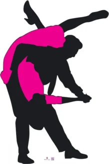 Silhouette - Dancers With Colour - Dance Party Theme Cardboard Cutout 0101 -Lifesize Cutouts Shop silhouette dancers in colour magento 0101