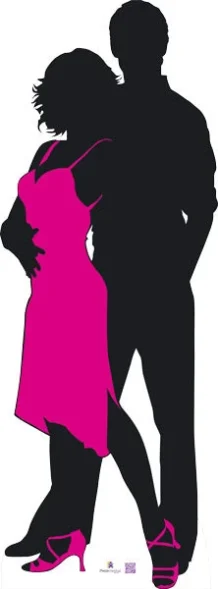 Silhouette - Dancers With Colour - Dance Party Theme Cardboard Cutout 0104 -Lifesize Cutouts Shop silhouette dancers in colour magento 0104