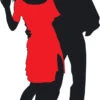 Silhouette - Dancers With Colour - Dance Party Theme Cardboard Cutout 0103 -Lifesize Cutouts Shop silhouette dancers in colour red 0103