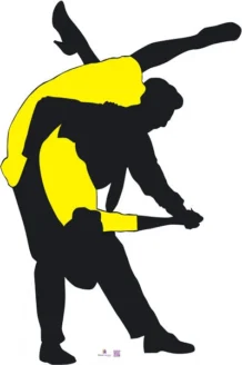 Silhouette - Dancers With Colour - Dance Party Theme Cardboard Cutout 0101 -Lifesize Cutouts Shop silhouette dancers in colour yellow 0101