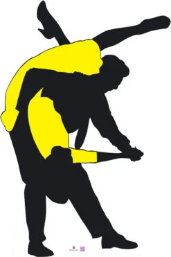 Silhouette - Dancers With Colour - Dance Party Theme Cardboard Cutout 0101 -Lifesize Cutouts Shop silhouette dancers in colour yellow 0101