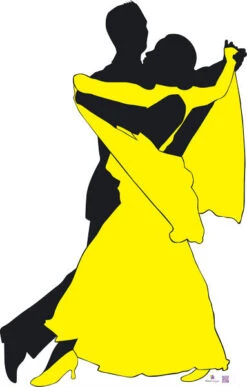 Silhouette - Dancers With Colour - Dance Party Theme Cardboard Cutout 0105 -Lifesize Cutouts Shop silhouette dancers in colour yellow 0105