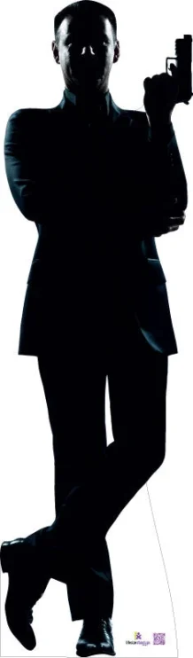Silhouette - Spy With Gun Secret Agent Cardboard Cutout