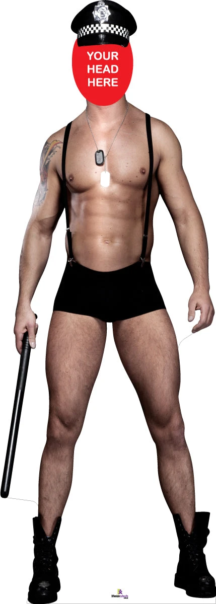 Topless Policeman 194 Head Swap Cardboard Cutout 2 Topless Policeman 194 Head Swap Cardboard Cutout