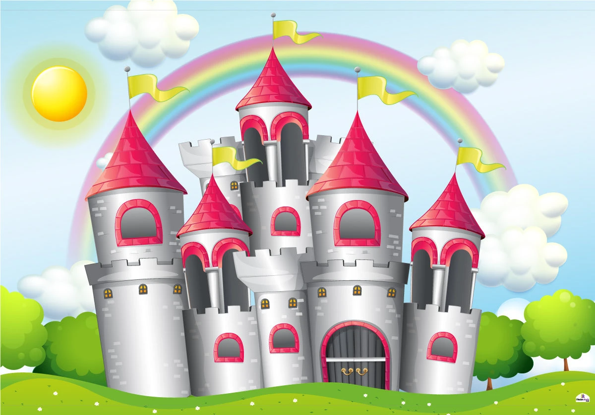 Princess Castle Backdrop Banner - 2m H X 3m W 3 Princess Castle Backdrop Banner - 2m H X 3m W