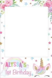 Unicorn Rainbow 300 Selfie Frame - 90cm X 60cm